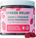 Stress Relief Supplement for Women &amp Kids | L Theanine GABA Supplements with Rhodiola Rosea for Stress | Magnesium Citrate Gummies for Kids | Cortisol Supplements for Women | Kava Kava Alternative