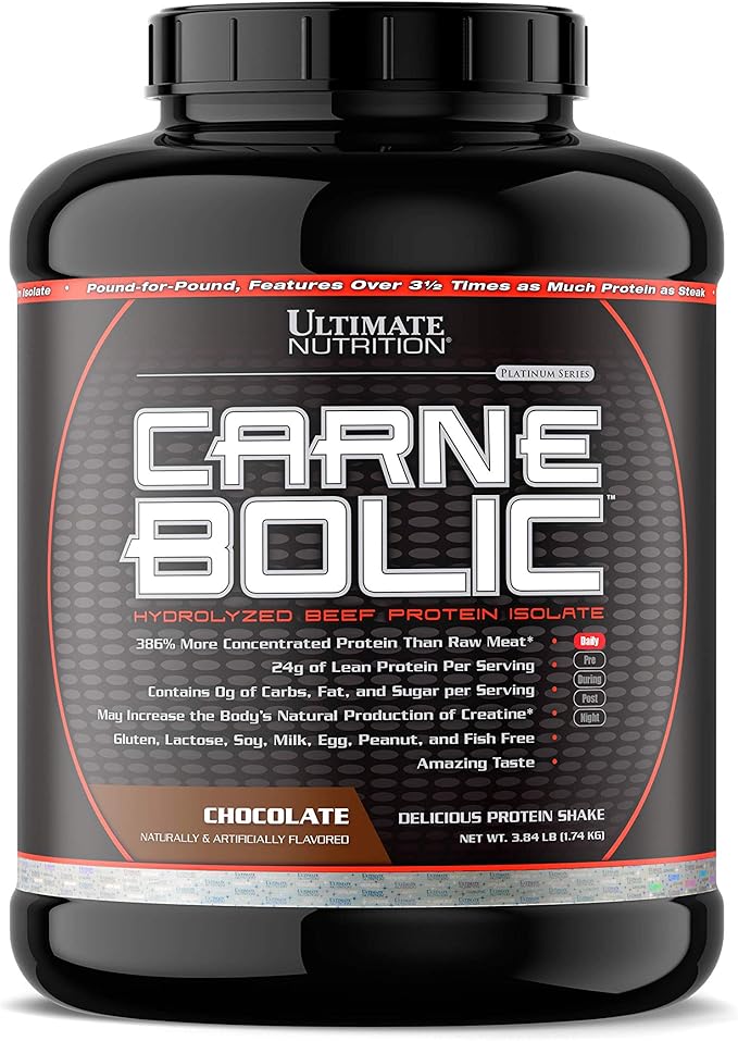 Ultimate Nutrition Carne BolicBeef Protein Powder Lactose Free Protein Shakes Paleoand Keto Friendlywith No Sugar or Carb Low Calorie Isolate Powder Hydrolized Protein 60 Servings Chocolate