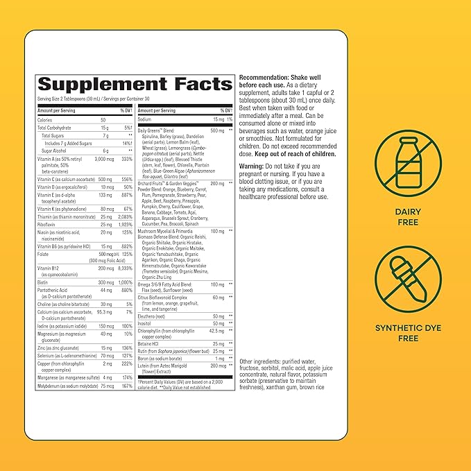 Nature's Way Alive! Max Potency Complete Liquid Multivitamin for Women and Men with Antioxidant Beta Carotene Vitamins C &amp E and Food-Based Blends Citrus Flavored 30.4 Fl Oz