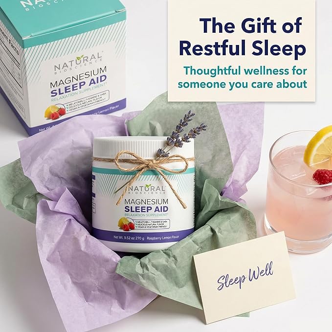 Magnesium Sleep Night Time Powder - Magnesium Citrate Magnesium Glycinate with Melatonin L-Theanine and GABA Sleep Aid Natural Sleep Supplement Vegan Gluten-Free Raspberry Lemon Flavor