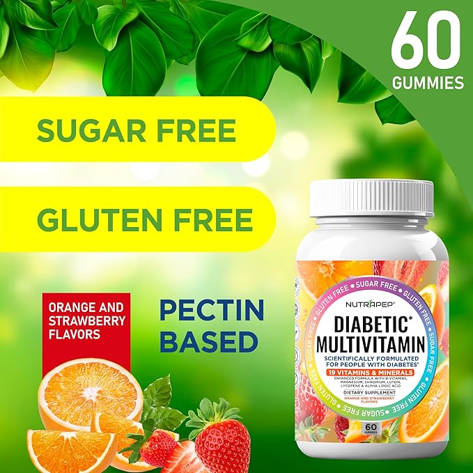 Premium Multivitamin Chewable Gummies for Women &amp Men - Sugar-Free &amp Gluten Free Supplement Vitamins - Calcium Magnesium Zinc Manganese Thiamine Biotin…