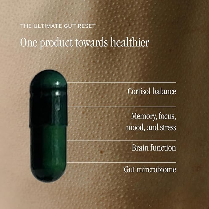 Juna Gut Therapy – L-Glutamine Amino Acids &amp Probiotics for Gut-Brain Support – Helps Mood Focus &amp Mental Clarity – Dual-Action Probiotics Support Microbiome Balance – With Clinically Studied