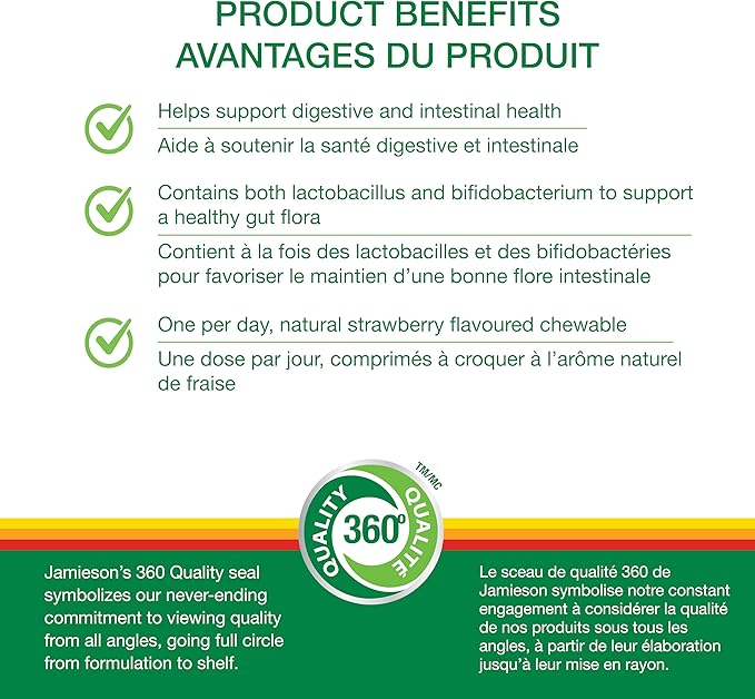 Jamieson Probiotic Chewable Strawberry Flavour 60 Tablets