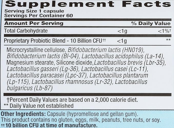 Nutrition Now PB 8 Probiotic Immune System and Digestive Support* Dietary Supplement 60 Count