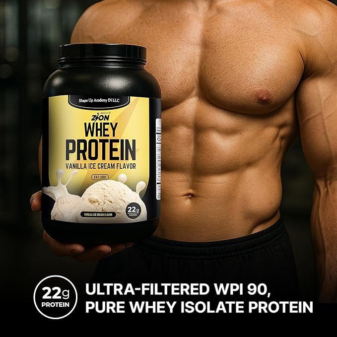 Zion WHEY Protein Powder Vanilla Ice Cream 1Pound High Impact 100% Pure Whey by McDuffie 5. Perfect for Muscle Recovery Strength &amp Weight Loss