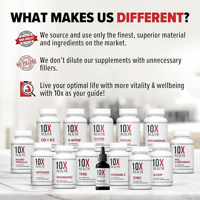 10X Health Probiotics for Men - 60 Capsules Immune Support Supplement &amp Probiotics for Digestive Health with Lactobacillus Rhamnosus Acidophilus &amp Bifidobacterium Probiotic for Gut Health