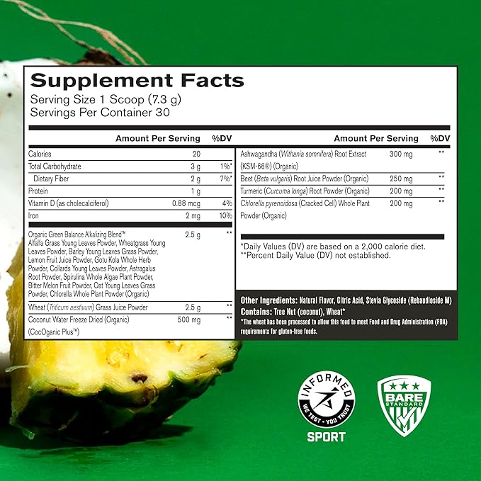 BARE PERFORMANCE NUTRITION BPN Vegan Vanilla Protein + Strong Greens Pineapple Coconut Bundle