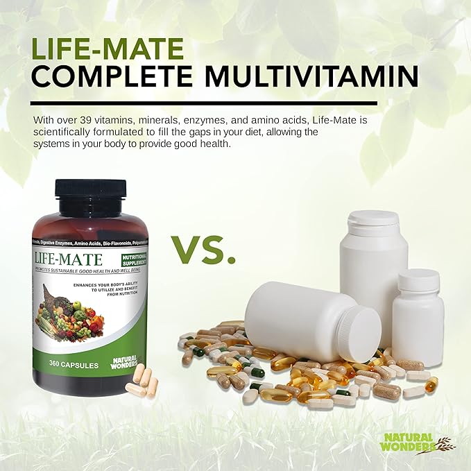Natural Wonders Life Mate – Multivitamin Supplement | Prenatal Multi-Vitamins for Women with Nutritional and Immune Support | Energy Supplements for Men &amp Women (360 Capsules)