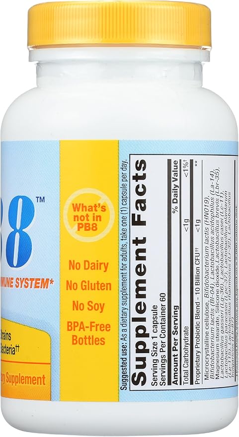 Nutrition Now PB 8 Probiotic Immune System and Digestive Support* Dietary Supplement 60 Count