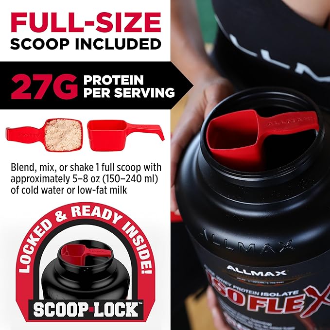 ALLMAX ISOFLEX Pure Whey Isolate Protein Powder - Gluten Free Low Lactose Sugar-Free - High-Protein Clean Keto-Friendly for Pre Post Workout Supplement for Women and Men | Cookies &amp Cream 5lb
