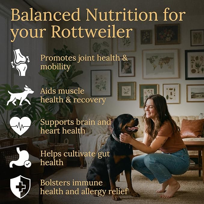 Multivitamins Balanced Nutrition for Your Rottweiler 90 Count Made in The USA with Real Bacon