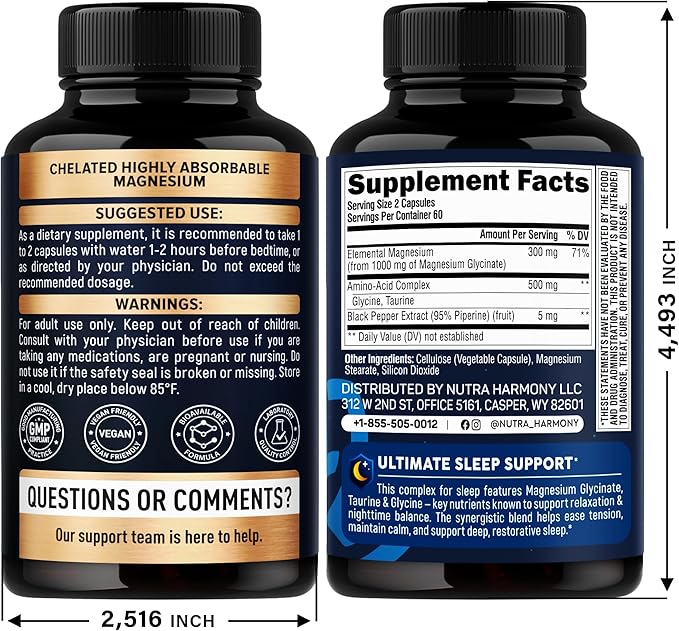 NUTRAHARMONY Alpha Lipoic Acid &amp Magnesium Glycinate with Glycine Capsules