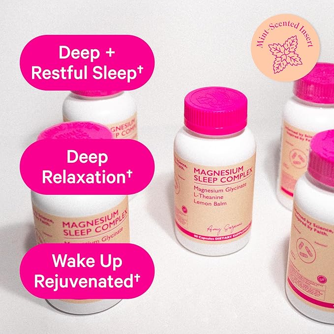 Magnesium Sleep Complex with L-Theanine and Lemon Balm - Melatonin-Free Sleep Support for Natural Calm and Relaxation - Magnesium Glycinate - 90 Capsules