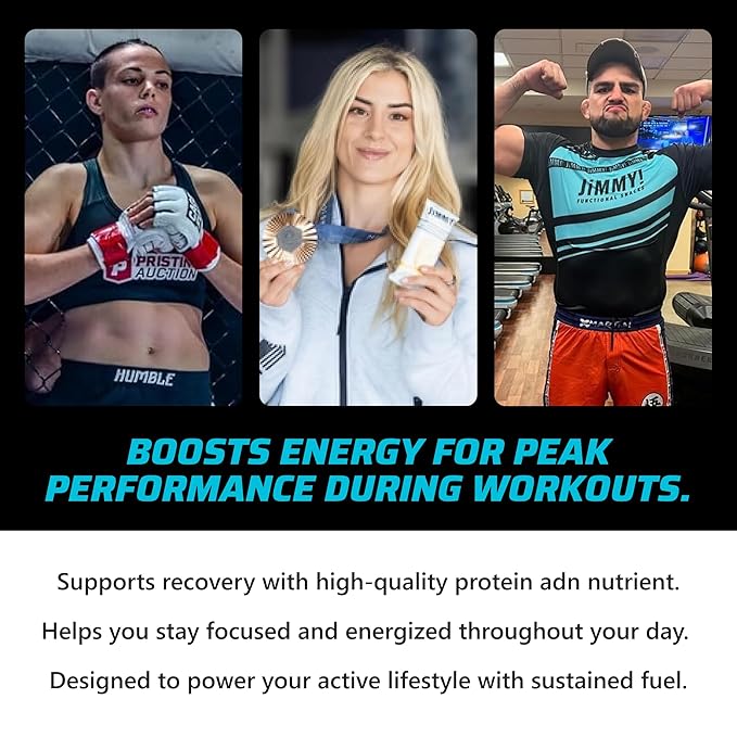 JIMMYBAR! - Strawberry Cookies 'n Cream - Protein Bars With Collagen - 12 Count - 18g Protein Snack Bars - 5g Sugar - Protein Snacks for On-The-Go - Post Workout Meal Replacement Bar