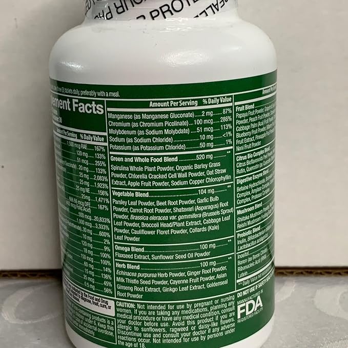 Whole Food Multivitamin for Men and Women Complete Daily Superfood Vitamins Plus Minerals Digestive Enzymes Probiotics and Omegas. Plant Based Multi Vitamin Non GMO (1)