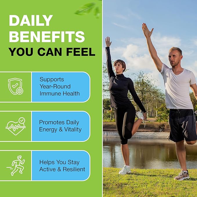 10 in 1 Immune System Support Supplement - Vitamin C (1000 mg) Quercetin Vitamin D3 (5000iu) Zinc (40 mg) Elderberry Echinacea Turmeric Ginger Garlic Black Pepper