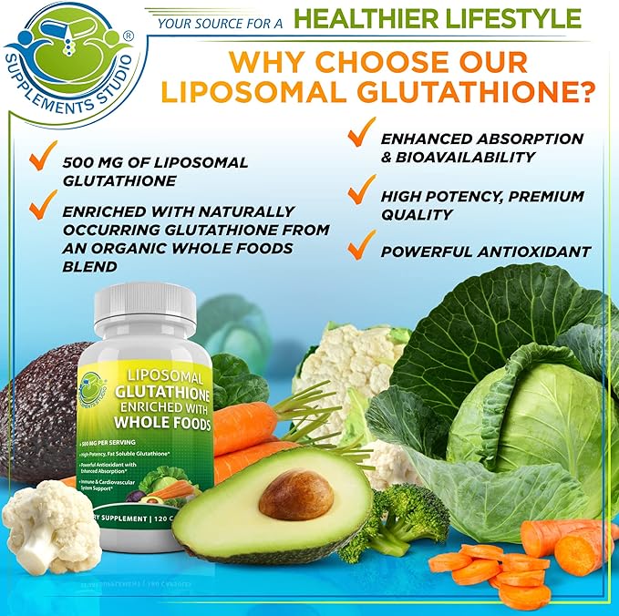Liposomal Glutathione 500mg &amp Quercetin with Bromelain Zinc and Vitamin C – Antioxidant &amp Immune Support Bundle with Organic Whole Food Blends – Vegan Non-GMO Respiratory Health Formula