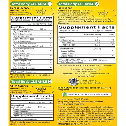 Renew Life - Gentle Care Total Body Cleanse - digestive detox and cleanse supplement - 14 day program