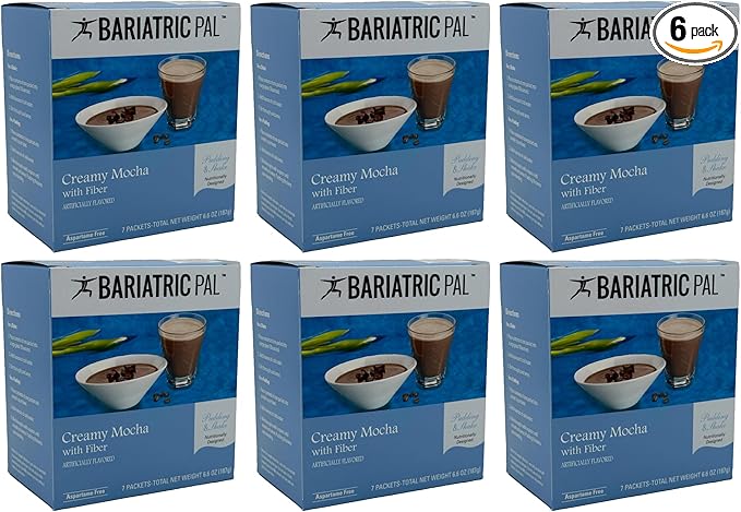 BariatricPal 15g Protein Aspartame Free Pudding &amp Shake - Creamy Mocha (6-Pack)