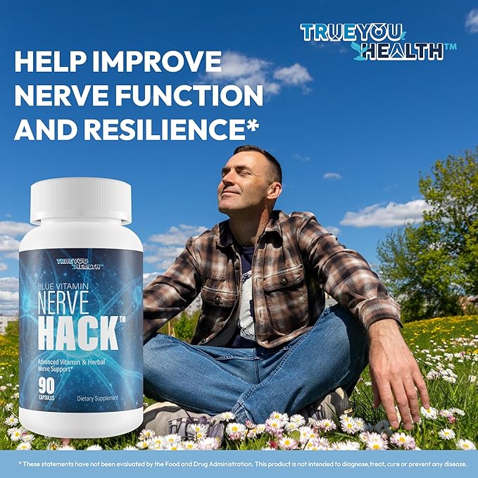 Blue Vitamin Nerve Hack - Our Best Vitamin B12 For Nerve Repair - Advanced Nerve Support Formula Neuropathy Supplement - B12 Blue Vitamin for Neuropathy Relief - Central Nervous System Supplements