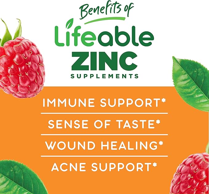Lifeable Zinc 50mg + Vitamin D 5000 IU Gummies Bundle - Great Tasting Vitamin Supplement Gluten Free GMO Free Chewable Gummy