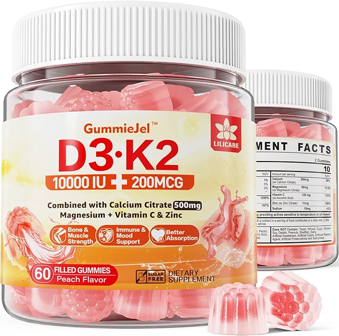 Bundle: Vitamin D3 K2 Filled Gummies &amp Inositol Gummies Ideal 40:1 Ratio Myo &amp D-Chiro