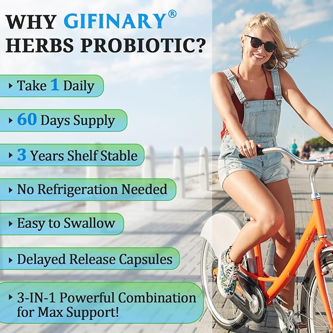 Probiotics for Women &amp Men - 300 Billion CFU 24 Strains Probiotics + 15 Organic Herbs Prebiotics for Digestive Gut Health Immune Constipation Diarrhea &amp Whole-Body Health - 2 Months Suppl