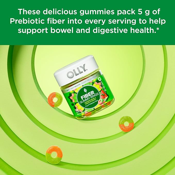 OLLY Fiber Gummy Rings 50ct &amp Active Immunity+Elderberry Gummies 45ct Berry Flavors Digestive &amp Immune Support