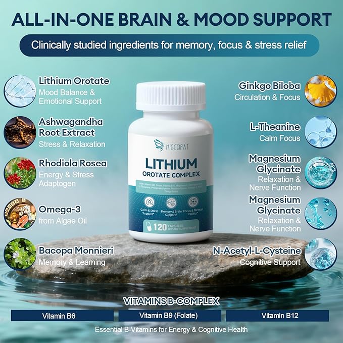 Men’s Multivitamin Gummies &amp Lithium Orotate Complex Bundle Omega-3 Magnesium
