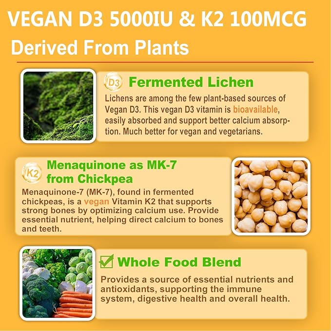 2Pack Vegan Vitamin D3 5000IU K2 Gummies+ 2Pack Berberine Supplement 1500mg Gummies