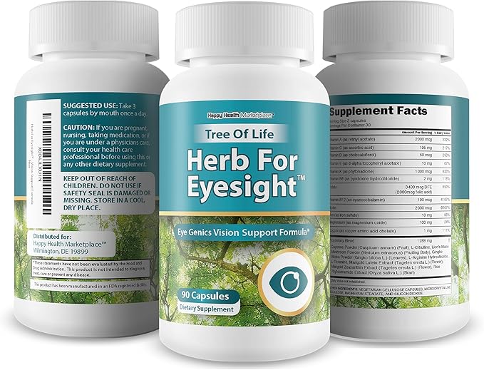 Vision Support Tree of Life Herb for Eyesight - Our Best Eye Supplement Vision Improvement Pills - Lutein Supplements for Eyes - Vision Sight Supplement Eye Health Supplements for Adults Over 50