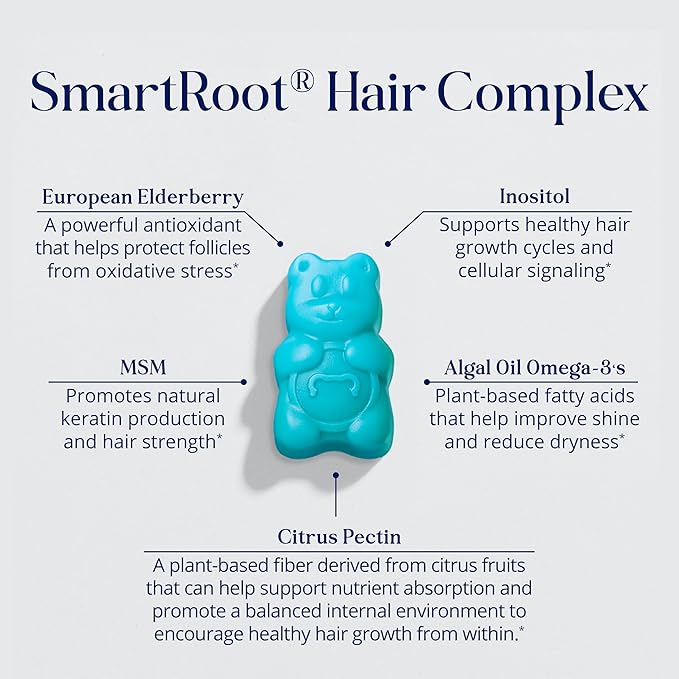 Sugarbear Bamboo Scalp Massager &amp Scrubber + Vegan Hair Vitamin Gummies 3 Month Supply Extra Strength Biotin 6000mcg for Relaxing Scalp Care &amp Supporting Healthy Hair
