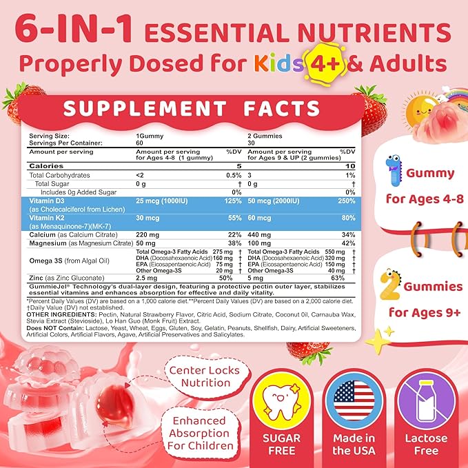 Bundle: Vitamin D3 K2 Gummies for Kids 1 Pack &amp Methyl B12 + L-Methylfolate Gummies 1 Pack