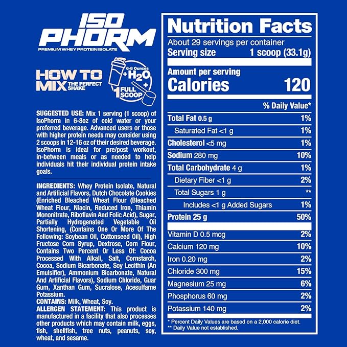DRAGON PHARMA Isophorm Hydrolized Whey Protein Isolate Fast Absorption Premium Whey Protein Maximize Recovery Great Tasting 25g Per Serving (5 lb Cookies &amp Cream)