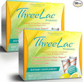 Global Health Trax ThreeLac Lemon Probiotic Drink Mix for Digestive Health - Advanced Probiotic Powder Formula for Men Women and Kids - Immune Support &amp Gut Balance Non-GMO - 120 Packets