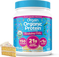 Orgain Organic Vegan Protein Powder Birthday Cake - 21g Plant Based Protein 7g Prebiotic Fiber Low Net Carb No Lactose Ingredients No Added Sugar Non-GMO for Shakes &amp Smoothies 1.02 lb