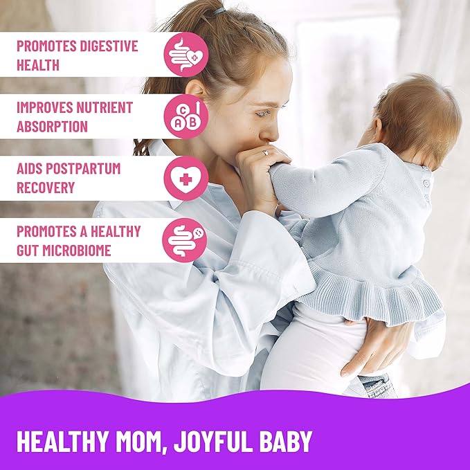 Mama's Select Prenatal Probiotics for Pregnant Women – Pregnancy Postnatal &amp Postpartum Support – Aids Lactation Breastfeeding Digestion Morning Sickness Baby Microbiome – 30 Capsules