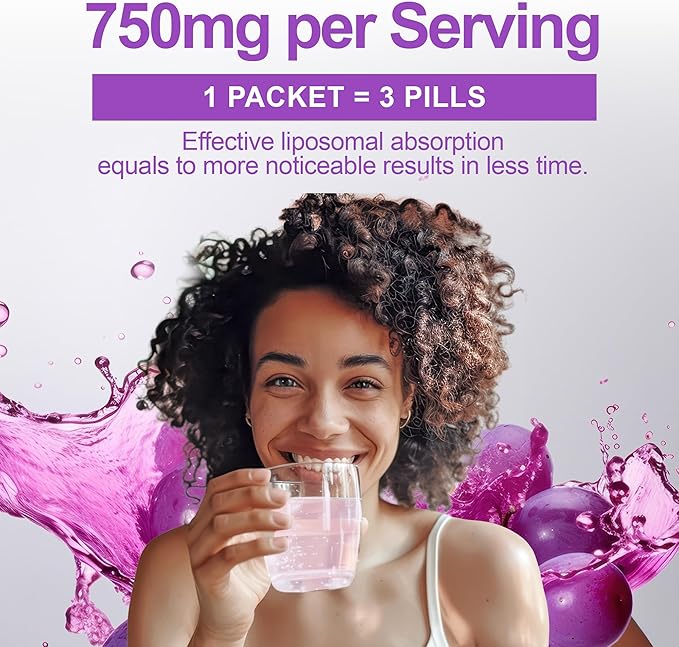 Aurora Nutrascience Nano-Liposomal Glutathione Grape Powdered Drink Mix Immune &amp Antioxidant Gut Health Support Supplement 750 mg per Serving Non-GMO Sugar-Free 30 Single Serve Packets
