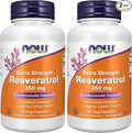 NOW Foods Supplements Extra Strength Resveratrol 350mg Natural Trans Resveratrol from 700 mg Japanese Knotweed Extract 60 Veg Capsule (Pack of 2)