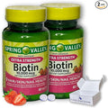 Biotin 10000mcg Fast Dissolve- Natural Strawberry Flavor Hair Skin and Nails 60 Tablets (Pack of 2) Boxed By Fusion Shop Store
