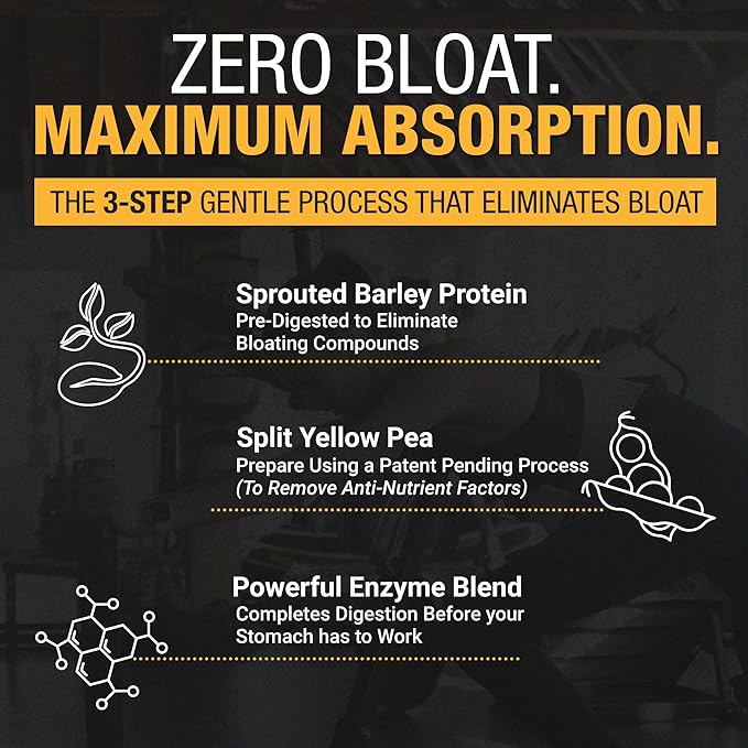 Plant-Based Protein Powder for Men and Women – 30g Complete Plant Protein and 3g Leucine Zero Bloat Delicious Taste and Smooth Texture Madagascar Vanilla 15 Servings - Scoop Not Included