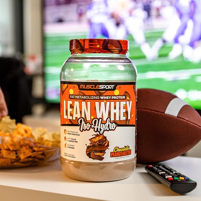 Musclesport Lean Whey Revolution™ Protein Powder - Whey Protein Isolate - Low Calorie Low Carb Low Fat Incredible Flavors - 25g Protein per Scoop - 5lb Chocolate Peanut Butter