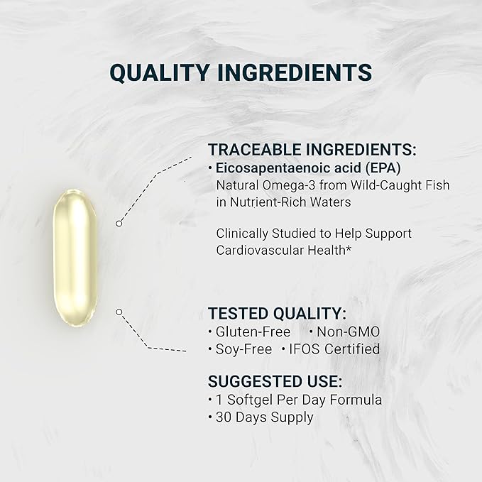 Naturalis Triple Strength UltraEPA™ EPA 1000mg | Pharmaceutical Grade High Purity 99% Omega-3 with 96.5% EPA Burpless Fish Oil | IFOS Certified Sustainably Sourced Non-GMO | 30 Softgels