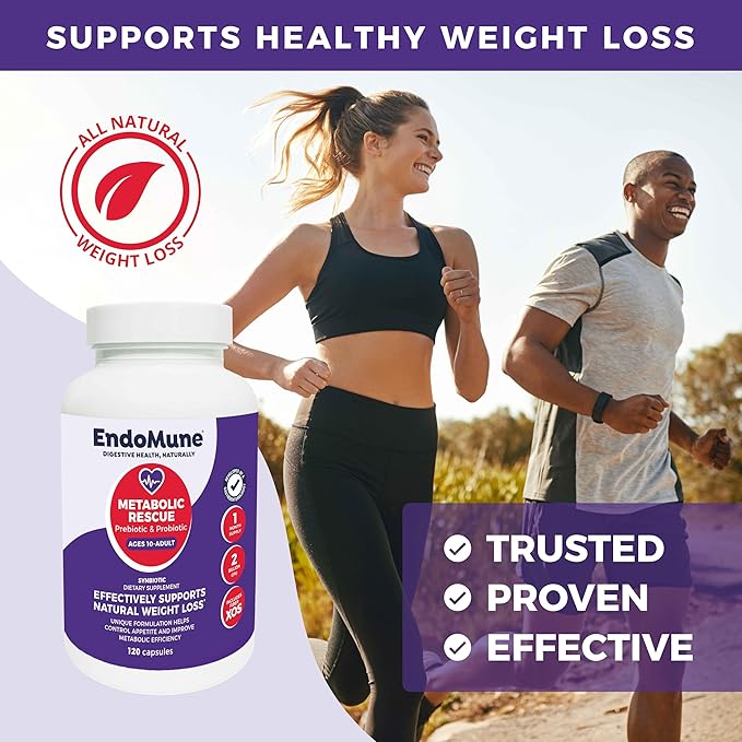 Endomune Metabolic Rescue Prebiotic and Probiotic - Physician Formulated - 120 Vegetarian Capsules - Weightloss Supplement