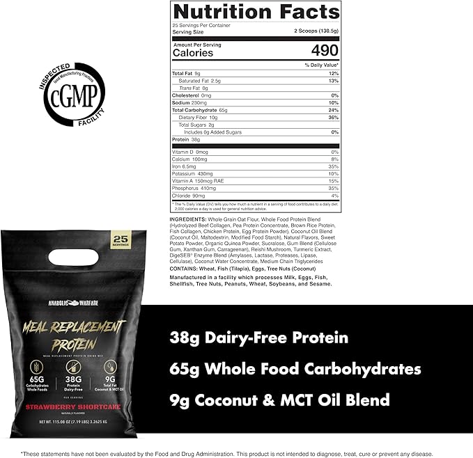 Meal Replacement Protein Whole Food Meal Replacement Protein Shake Strawberry Shortcake 25 Servings