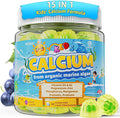 Kids Calcium Gummies + Vitamin D3 (1000IU/2000IU) K2 Magnesium Phosphorus Probiotic Algae Calcium Supplement for Kids 4+ &amp Teens for Bones &amp Teeth Extra Calcium Absorption Sugar Free 6