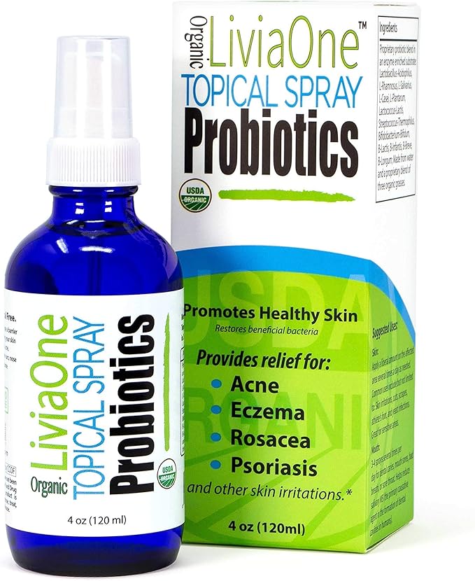 LiviaOne Daily Liquid Probiotics for Kids and Topical Probiotics Spray Bundle 6 Fl Oz (Pack of 2)