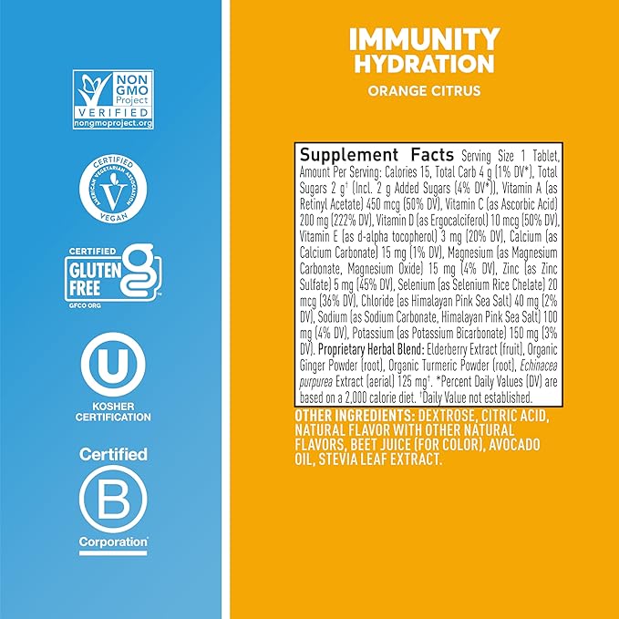 Nuun Citrus Orange Immunity Box 1.9 Ounce 8 Count (Pack of 2)