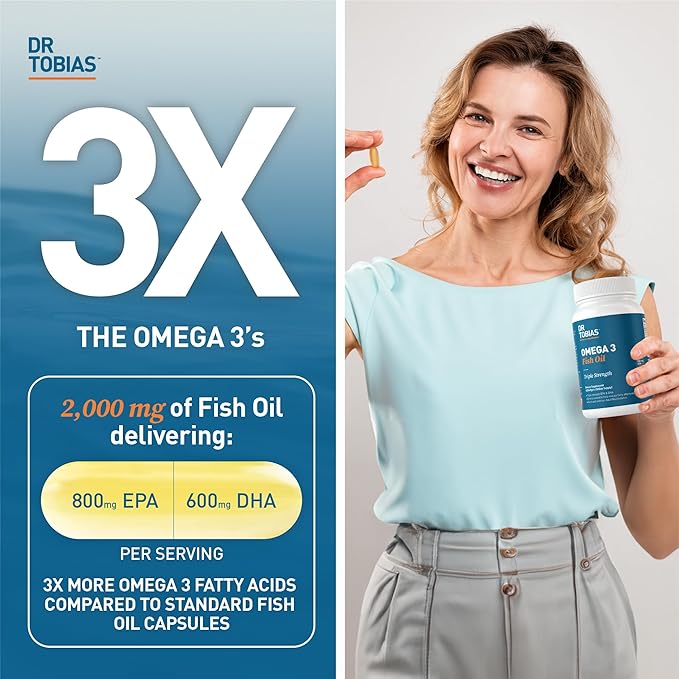 Dr. Tobias Omega 3 Fish Oil &amp Joint Support Supplements Supports Heart Brain Immune Joint Health Function &amp Flexibility for Men &amp Women