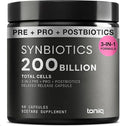 Toniiq Prebiotics and Probiotics – 200B TFU with Postbiotics IMMUSE® &amp ButyraGen® – 30 Strains – Shelf-Stable Synbiotic Formula – Third-Party Tested – 60 Capsules